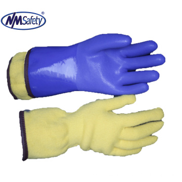 NMSAFETY personalized blue pvc coated winter gloves